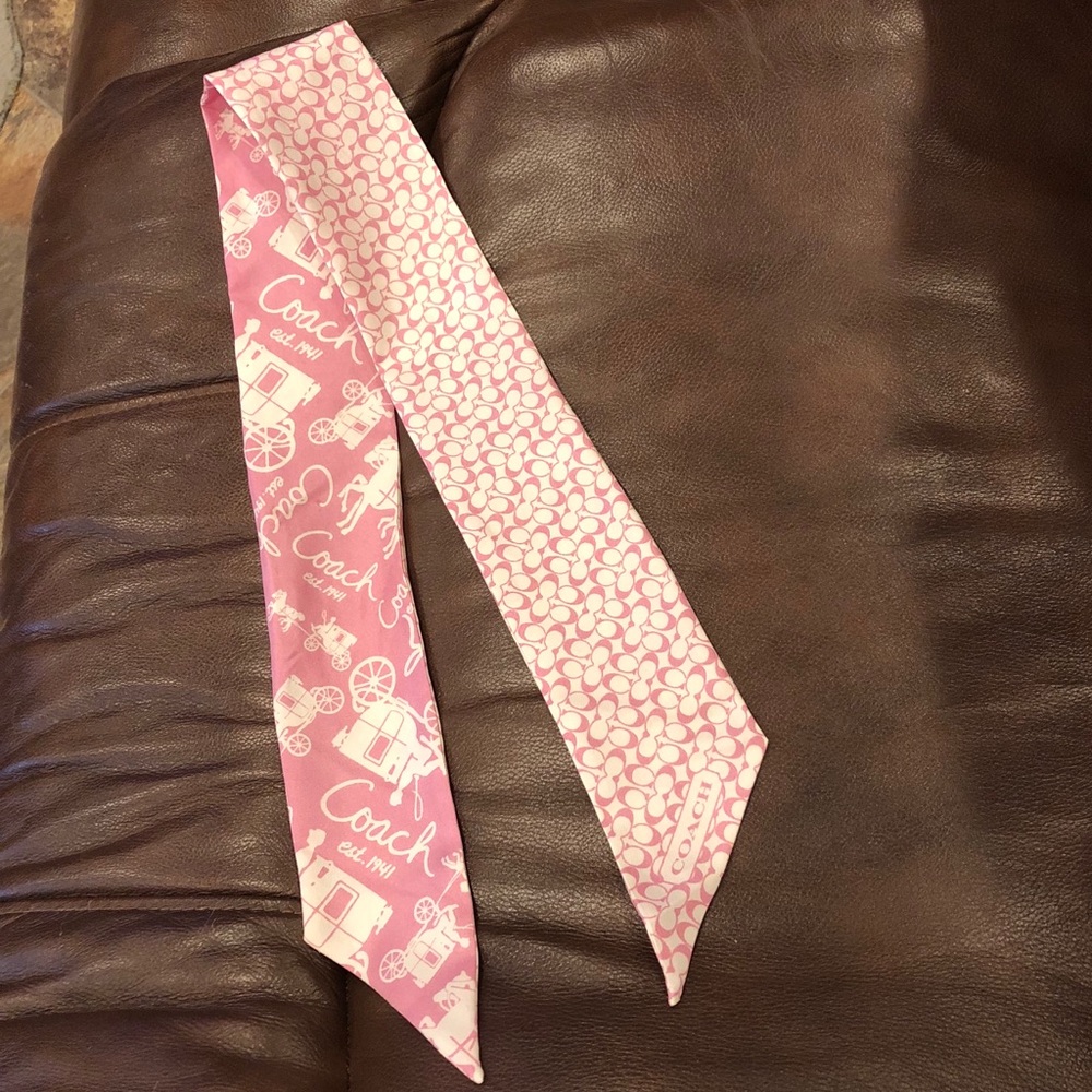 Pink Coach Skinny Scarf
